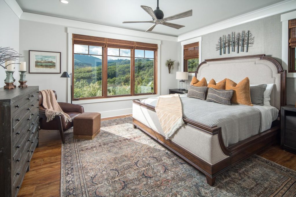 master bedroom bespoke mountain home